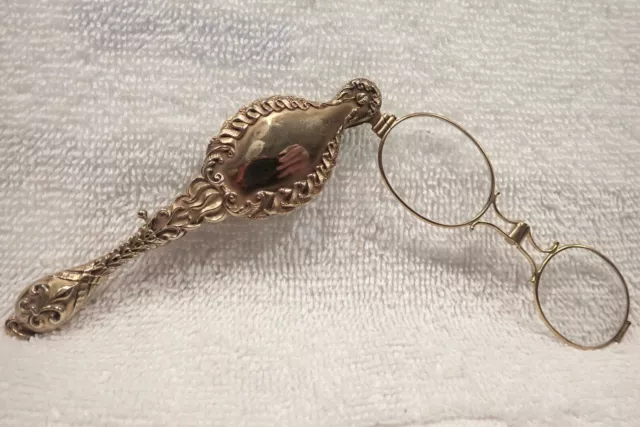 Stunning Art Noveau Gilded Sterling Lorgnette Hallmarked American Circa 1895 2