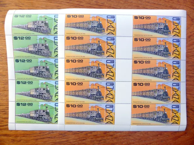 GUYANA Wholesale 1987 Trains $10 & $12 in Sheets of 10 SALE PRICE FP2440