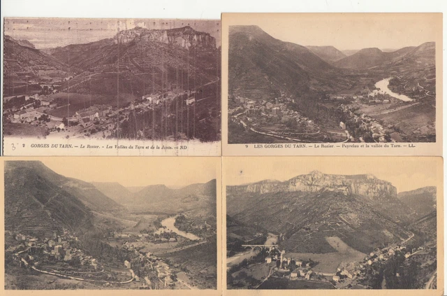 Lot de 4 cartes postales anciennes old postcards LE ROZIER LOZÈRE