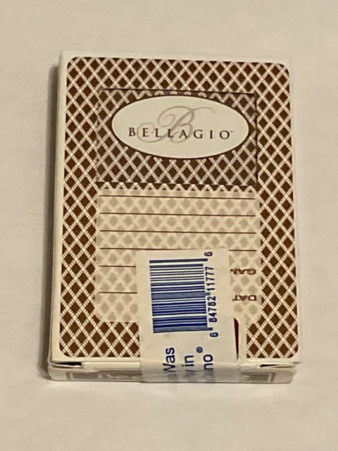 SEALED BELLAGIO LAS VEGAS PLAYING CARDS Deck Used In Casino Bee Club Spec Brown