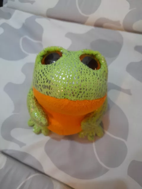 Ty Beanie Boos Speckles Shiny Green & Orange Frog Soft Plush Toy 6” 2015