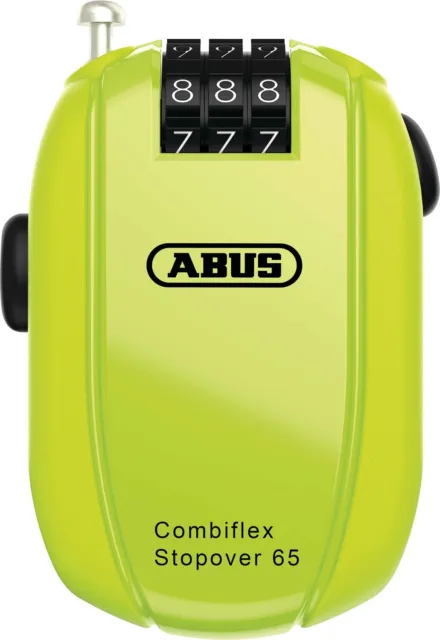 ABUS Combiflex Stopover 65 Neon Yellow Roll-Back Lock (95458)