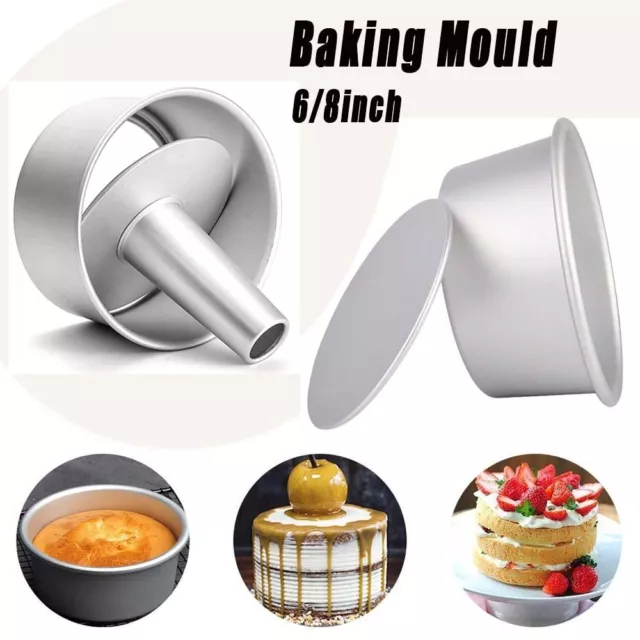 Round Hollow Chiffon Cake Mold Food Cake Pan Baking Mould Removable Bottom UK