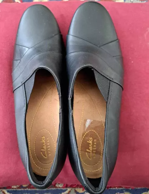 CLARKS ARTISAN BLACK Leather Shoes UK Size 8EE Rosalyn Adele 28.00 PicClick UK
