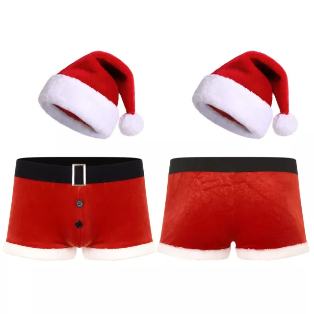 Men's Sexy Lingerie Outfit Christmas Costume Bulge Pouch Boxer