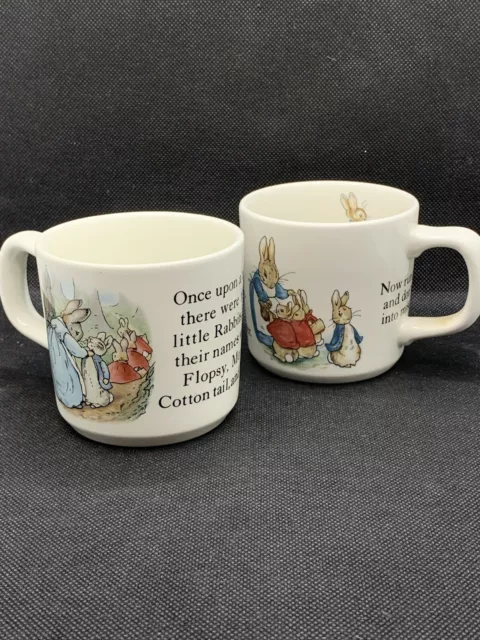 Set Of 2 Peter Rabbit Wedgwood In Celebration of the Royal Birth 1982 cups