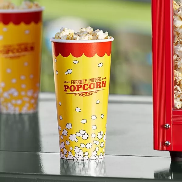 (1000-Pack) 24 oz. Round Paper Movie Theatre Concession Popcorn Cups