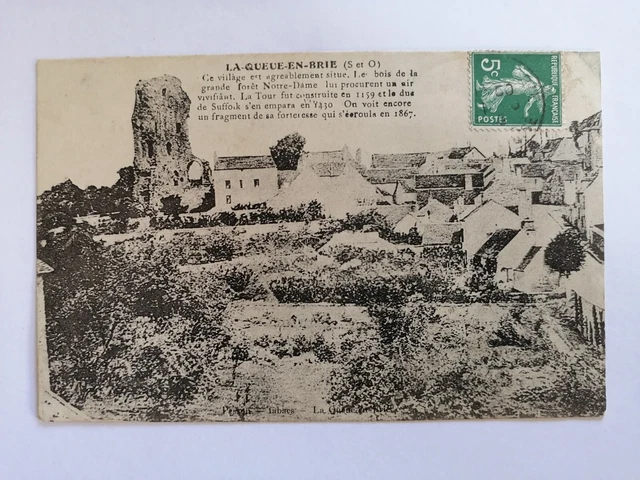 CPA 94 - LA QUEUE en BRIE VILLAGE TOWER de 1159 Collapsed in 1867 Duke of SUFFOLK