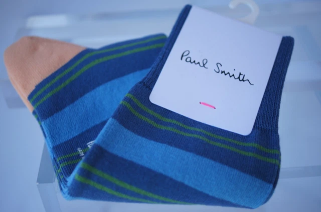 New Paul Smith Men's Dress Socks Striped Multi Colored Cotton