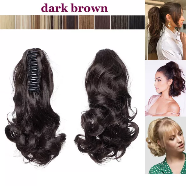 AU Long Real Thick Hair Claw Ponytail Hair Extensions Clip In Pony Tail As human