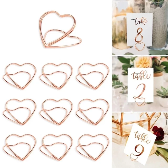 15 piezas Soporte para tarjetas de corazón de alta calidad Clip Mesa Soporte para fotos Decoración de boda
