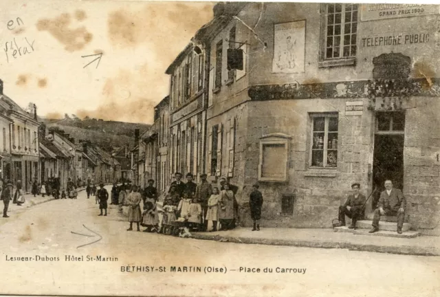 *20644 cpa Béthisy st Martin - Place du Carrouy " état "