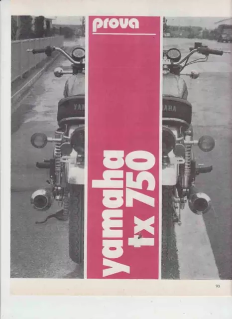 advertising Pubblicità - MOTO  YAMAHA TX 750  1972-MAXIMOTO MOTOGIAPPONESI EPOCA