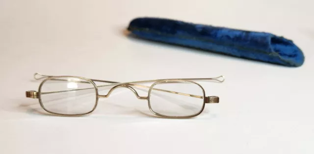 Mid-19th century 14K solid gold antique eyeglasses.  1800's spectacles. Nice!