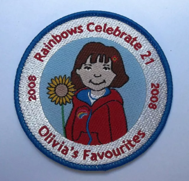 Girlguiding cloth badge Rainbow Guides Celebrate 21st birthday