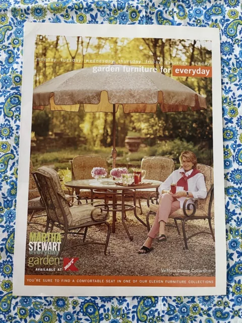 Vintage 2001 K Mart Martha Stewart Everyday Garden  Print Ad Patio Table Chairs