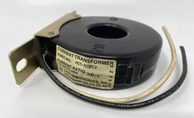 Ohio Semitronics PC5-072E2 Current Transformer 50-400Hz 600V 200:5 Part # 10425