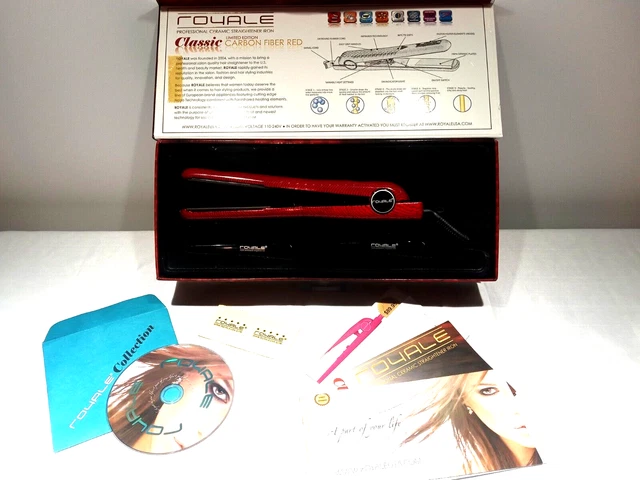 Royale Pro Classic Ceramic Flat Iron Limited Edition Carbon Fiber Red