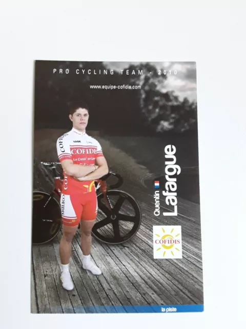 CYCLISME Carte cycliste QUENTIN LAFARGUE Équipe COFIDIS saison 2010 ( piste )
