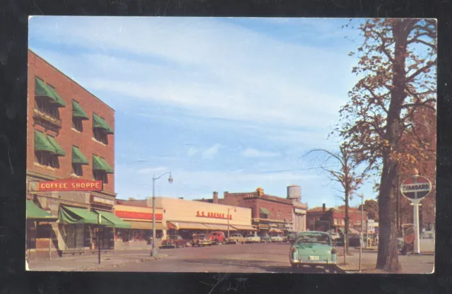 Plymouth Michigan Downtown Main Street Scene Old Cars Vintage Postcard