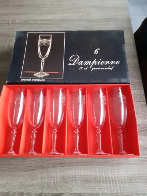 6 Flûtes A Champagne 17 Cl Cristal D'arques Modèle Dampierre