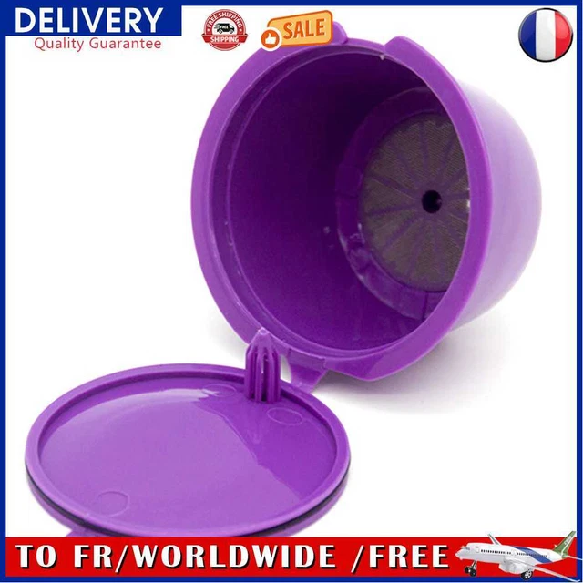 3pcs Coffee Capsule Filters Refillable Coffee Cups for Dolce Gusto (Purple)