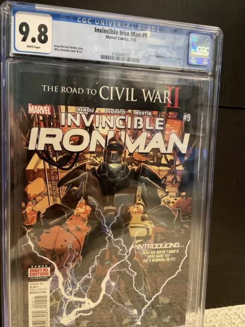 INVINCIBLE IRON MAN #9 CGC 9.8 1st full Appearance of RIRI WILLIAMS 1st Print!