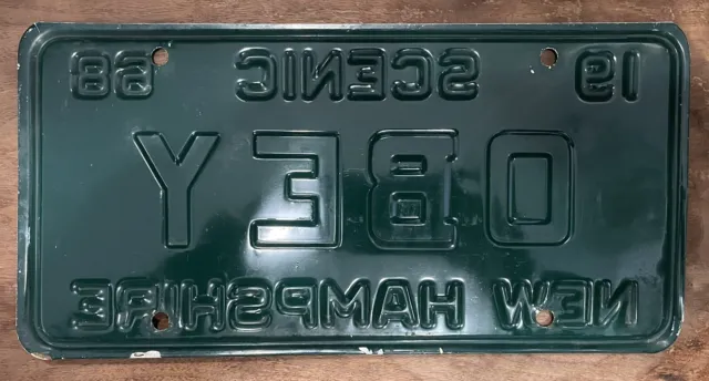1968 New Hampshire Vanity License Plate OBEY 3