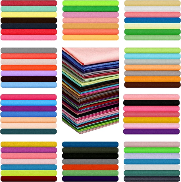 120 Pieces 10 X 10 Inches Solid Color Cotton Fabric Square Fabric Craft Fabric S