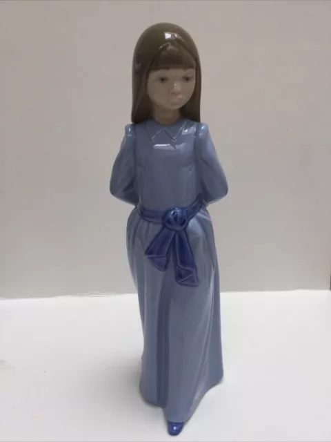 figurine lladro nao porcelain china figure 25cm blue MCM 1970s