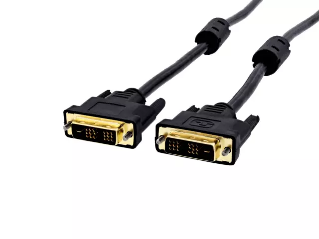 Hyundai DVI To DVI Cable Black 1.5m Male to Male Digital Dual Link Motiner Lead