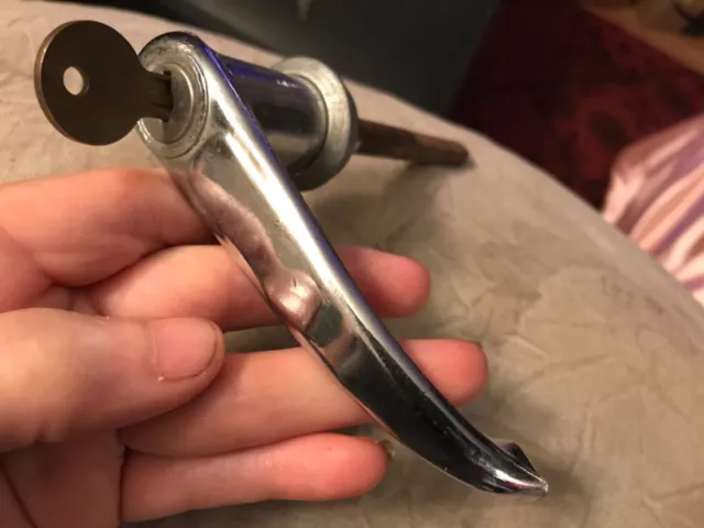 Exterior Door Trunk Deck Lid Handle 1930’s-40’s With Key Vintage