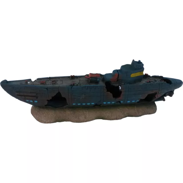 Large Military Navy Submarine Wreck Aquarium Fish Tank Ornament Decoration