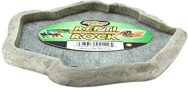 Zoo Med Labs Repti Rock Food Dish Small Low Profile Smooth Non-Porous Bowl