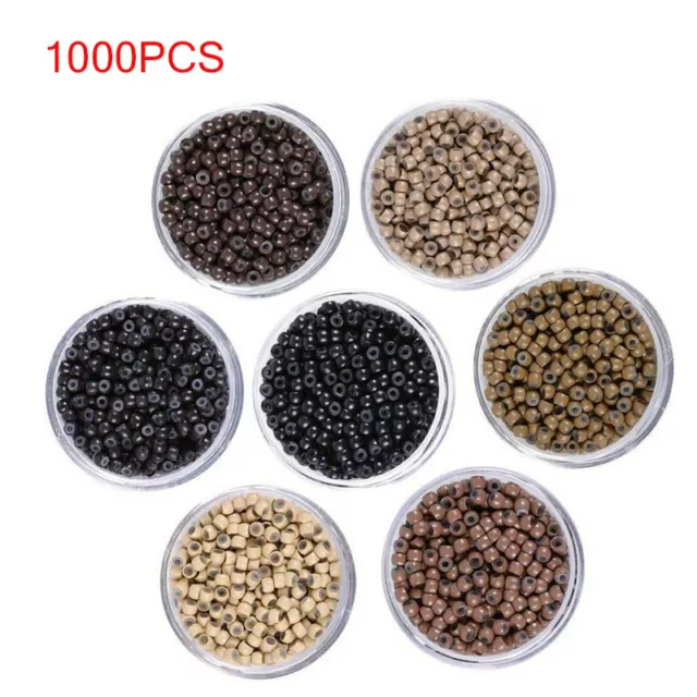 1000pcs Silicone Lined Nano Rings Micro Beads Hair Extensions Loop Hair Tools