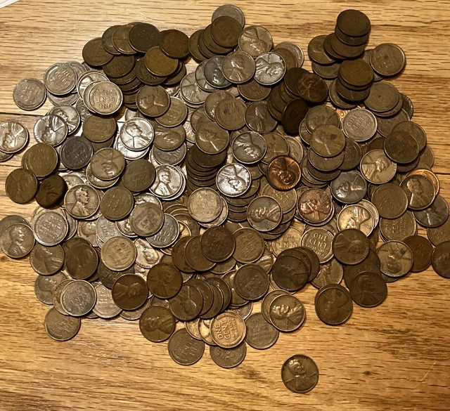 Roll of 50 1930s Lincoln Wheat Cents Philadelphia Denver San Francisco Mints USA
