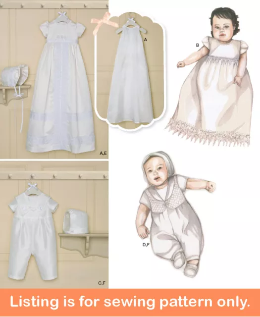 SEWING PATTERN Baby Boy Girl Clothing Christening Dress Gown Romper Outfit 8024