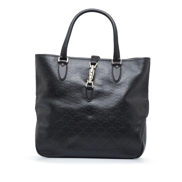 Authenticated Gucci Guccissima New Jackie Tote Black Calf Leather Bag Authenticated Gucci Guccissima New Jackie Tote Black Calf Leather Bag