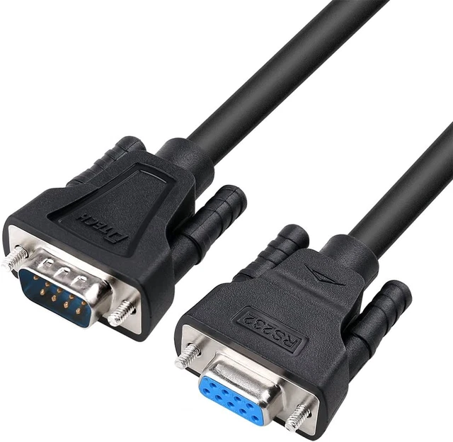 DTECH DB9 RS232 Serial Cable Male to Female Null Modem Cord Full
