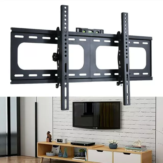 32-70" Slim Fixed TV Braket Wall Mount Angle Tilting for Large Flat TVs 99 lbs