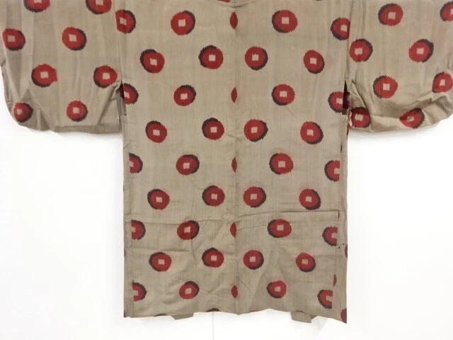 42708# Japanese Kimono / Antique Haori / Woven Old Coins