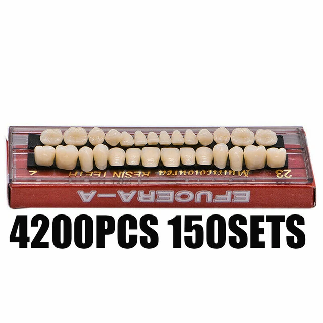 4200PCS Denture 23# Shade A2 Acrylic Resin Full Set Teeth Upper Lower Dental NEW