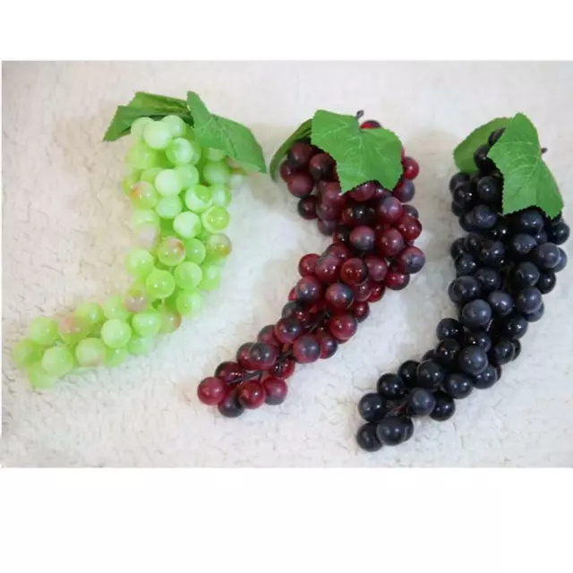 Lifelike Artificial Grape Bunch Plastic Fruit Food Kids Games Play Toy Craft