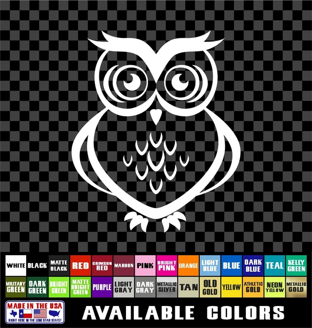Owl Sticker Vinyl Decal Car Van Truck Laptop
