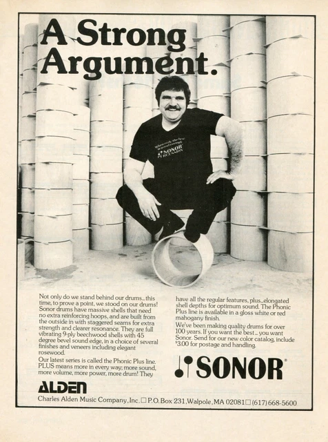 1983 Print Ad of Sonor Phonic Plus Drums we stand behind and on our drums 1983 Print Ad of Sonor Phonic Plus Drums we stand behind and on our drums