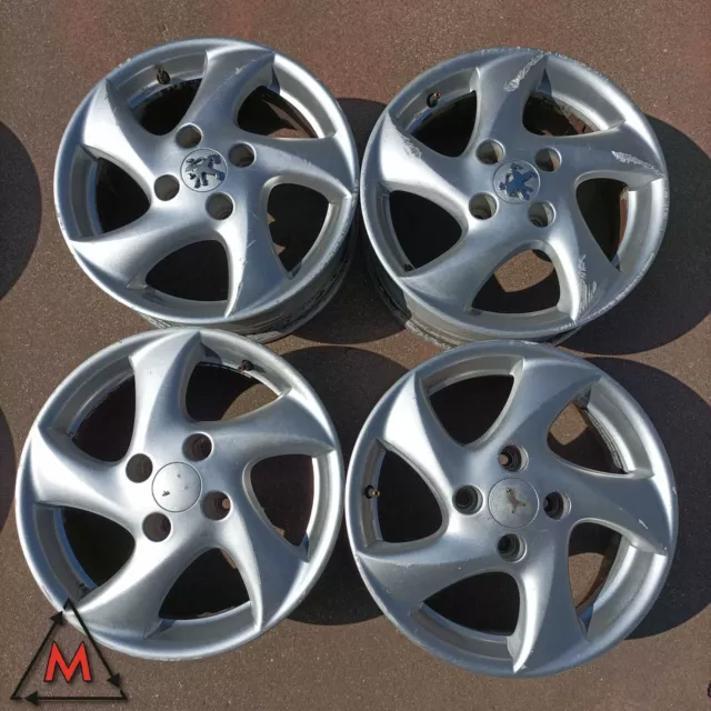 Set 4 cerchi in lega 6x15 4X108 ET28 Peugeot 206 usati (82680)