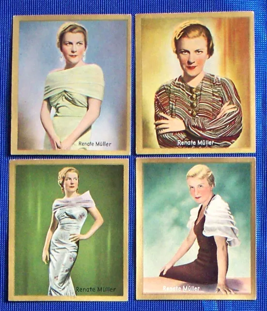 Renate Müller 1935 Bunten Filmbilder Film Star Cigarette Cards Lot of 4