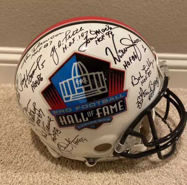 21 HALL OF FAME Signed Full Size Pro Line Football Helmet w/Dec'd TITTLE DAWSON+