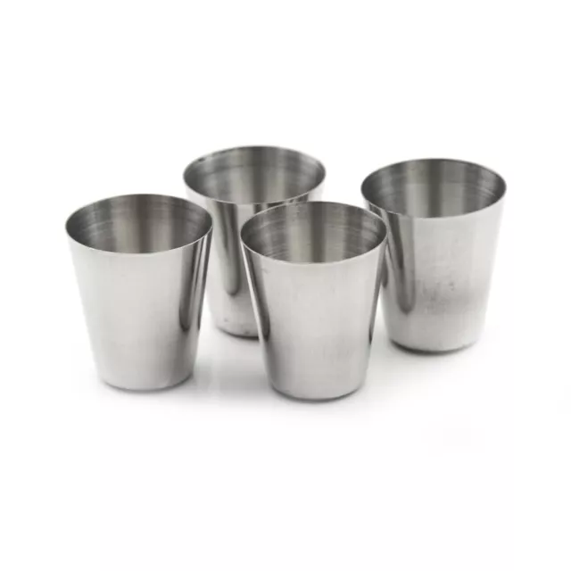 4X Camping / Travel Stainless Steel Shot Glass Set.AU