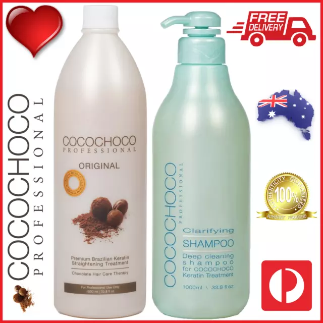 ❤❤ COCOCHOCO Pro ORIGINAL Keratin Treatment 1000ml + CLARIFYING SHAMPOO 1L Hair